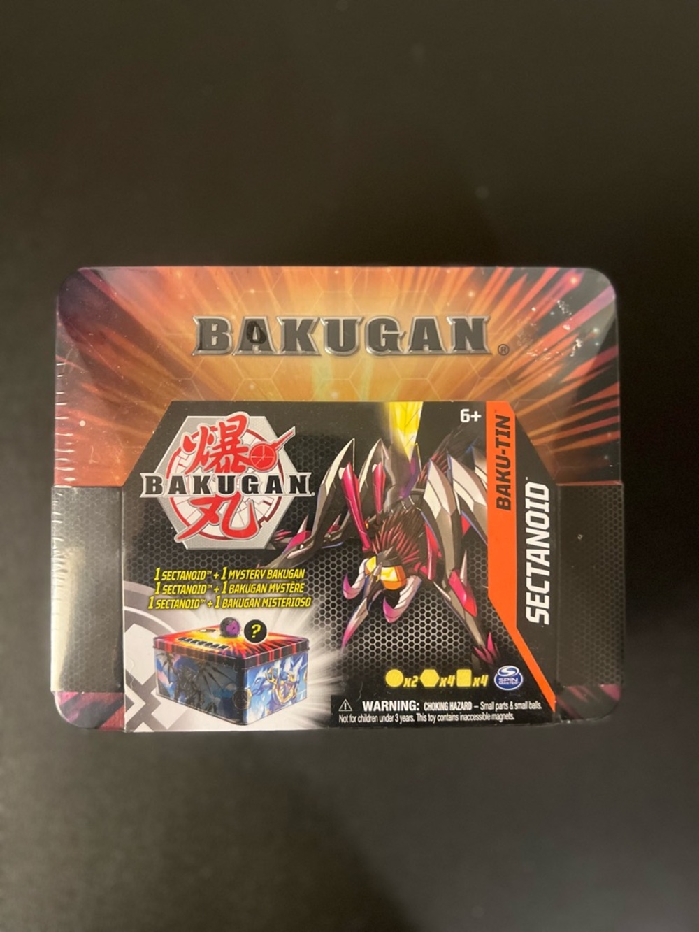 Bakugan Sectanoid Baku-Tin & Mystery Figure Collectors Tin Storage New Sealed